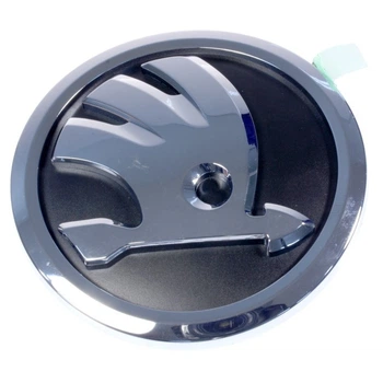 Эмблема решетки радиатора Skoda Octavia A7 2013-/Superb 2014-2015/Rapid 2012-2014/Yeti 2014-, черная матовая, 90мм, 5JA853621AUL