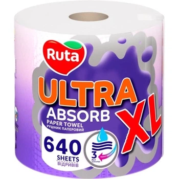 Паперові рушники Ruta Ultra XL 3 шари 640 відривів