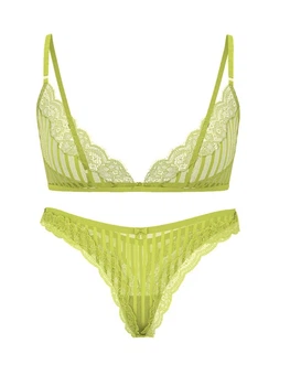 Комплект белья Victoria's Secret бралетт триангл и трусики тонг 1160807857 (Салатовый XL)