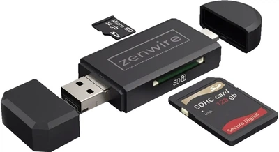 Картрідер Zenwire BYL-2217TU Adapter 5 in 1 Micro USB USB-C OTG Black (5904507520809)