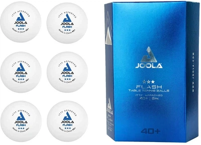 М'ячі для настільного тенісу (6 шт) Joola FLASH 3* 40+ ITTF, white