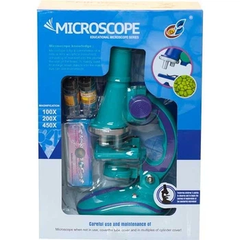 Мікроскоп розмір: 10х8х24 см, в коробці (БІРЮЗОВИЙ) MIC (301741)