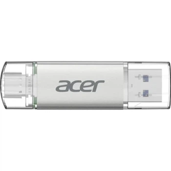 USB флеш накопитель Acer 64GB UT300 USB-A/Type-C 3.2 Silver (BL.9BWWA.589)