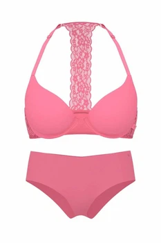 Комплект белья: бюстгальтер push-up и трусики-шортики Victoria's Secret 85C/L Розовый (151535)
