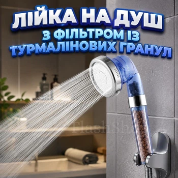 Лійка на душ насадка Spa Energy з фільтром із турмалінових гранул для очистки води