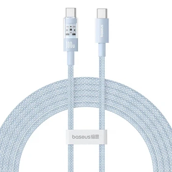 Дата кабель Type-C to Type-C 100W Baseus Gem плетений 1м Galaxy Blue