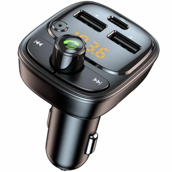 АЗУ FM модулятор Amaya ACC-T02 PD30W 30 Вт 2USB-A 1C черный пластик