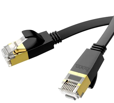 Патч-корд Hoco US07 сетевой кабель Ethernet RJ45 черный для подключения устройств на 1 метр