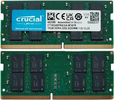 Комплект оперативной памяти для ноутбука Crucial 32GB (2x16GB) DDR4 3200MHz SO-DIMM (CT16G4SFRA32A.M16FR)