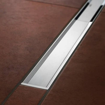 Душовий канал Geberit CleanLine20 Basic 154.452.00.1, сифон із гідрозатвором 30 мм та накладкою 60см із матової нержавіючої сталі, для висоти вирівнювальної стяжки до 65 мм на трапі