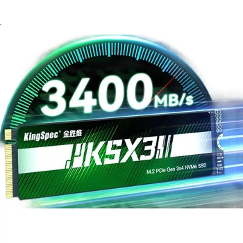 Твердотельный накопитель KingSpec 512 ГБ SSD, интерфейс M.2, NVMe PCIe3.0, скорость чтения 3400 МБ/с, подходит для настольных компьютеров, ноутбуков и ПК. Универсальный аксессуар для хранения данных.