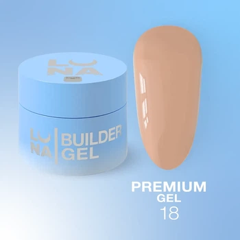 Гель LUNAMoon Premium Gel №18 (Темный коричневый) на 50 мл для укрепления, выравнивания и наращивания ногтей