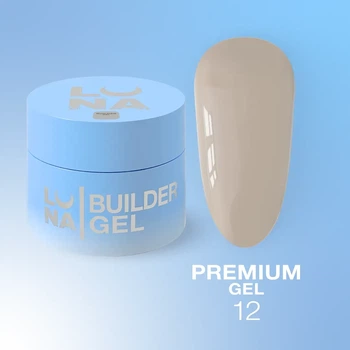 Гель LUNAMoon Premium Gel №12 (Коричневый) на 50 мл для укрепления, выравнивания и наращивания ногтей