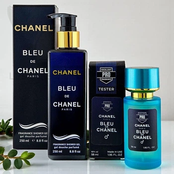 Парфумований набір No Brand версія ChaneІ Bleu de Chanel ПАРФУМ + ГЕЛЬ