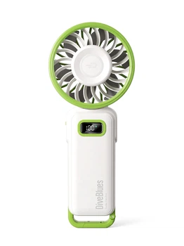Вентилятор ручной DiveBlues Turbo Fan Pro с аккумулятором 3600mAh, дисплеем и 100 скоростями White-Green