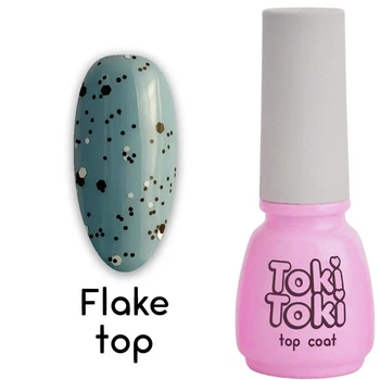 Топ без липкого шару прозорий з чорними та білими цятками Flake Toki Toki, 5 мл