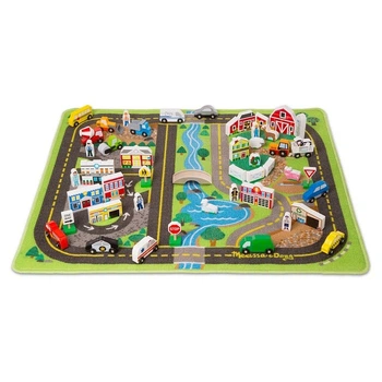 Мега-набір "Дорожній килимок та дерев'яні іграшки" MelissaandDoug MD5195, 100х91 см