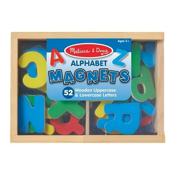 Магнитный набор "Английский алфавит" MelissaandDoug MD448, 52 деревянные разноцветные буквы