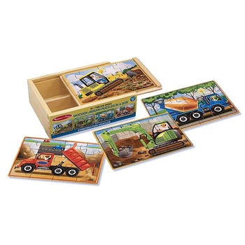Набор из 4 пазлов в коробке "Строительные машины" MelissaandDoug MD3792, 15х20 см