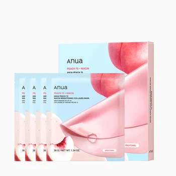 Осветляющая маска для лица Anua Peach 70 Niacin Brightening Collagen Mask с коллагеном, 38 г x 4шт 8809640737237