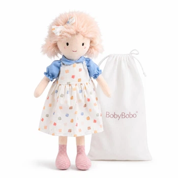 Мягкая текстильная кукла BobyBobo Мия в розовом платье 38 см 50932