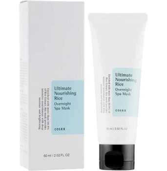 Нічна маска для обличчя COSRX Ultimate Nourishing Rice Overnight Spa Mask 60 мл — живильна маска з рисовим екстрактом для сяйва та