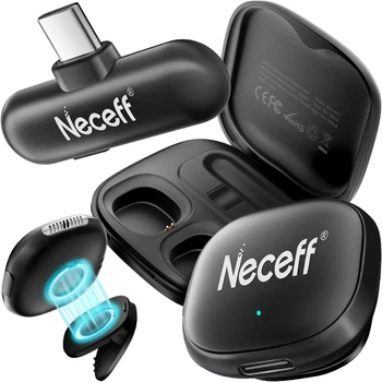 Беспроводной петличный микрофон Neceff Echo Air 2 (USB-C) для iPhone 15/16/17 и Android, с AI шумоподавлением и кейсом