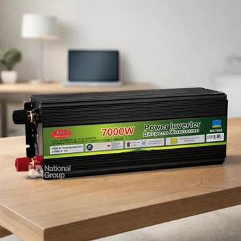 Инвертор преобразователь напряжения 12V-220V 7000 Вт Wimpex, автомобильный инвертор с USB выходом и цифровым индикатором напряжения для ноутбуков, освещения, аудио- и видеотехники, WX-7000W