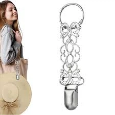 Тримач для капелюха на сумку та рюкзак Flower Clip, металева кліпса-брелок Античне срібло