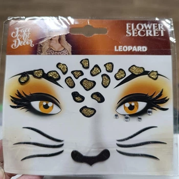 Наклейки на обличчя Леопард дитячий аквагрим стікери для обличчя Face Art Decor