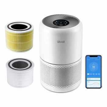 Очиститель воздуха Levoit Core 300S Smart Plus 50 м², 240 м³/ч, Wi-Fi, дополнительный противоаллергенный фильтр 3 в 1 True HEPA Н13, True HEPA-фильтр 3 в 1, датчик качества воздуха, автоматический режим