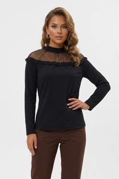 Кофта женская однотонная черного цвета Fashion размер 44-46 (217181)