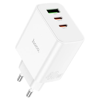 Мережевий зарядний пристрій HOCO C126A Pure power three-port 40W White