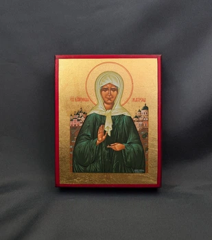 Писаная икона Святая Блаженная Матрона 10×12,5 см