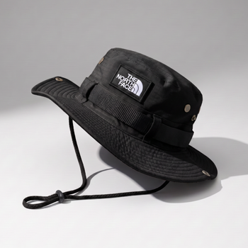 Летняя панама The North Face унисекс с логотипом TNF. Панама ТНФ. Норт Фейс Чорная MC-2042