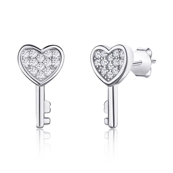 Серебряные серьги «Key Heart»