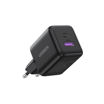 Мережевий зарядний пристрій UGREEN X516 30W 2-Port GaN Fast Charger EU Чорний