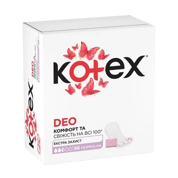 Прокладки ежедневные Kotex Normal Plus Deo 56 шт