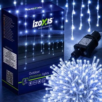 Светодиодная гирлянда 300 Led 15 метров уличная 8 режимов IP44 холодный белый Izoxis SE0746