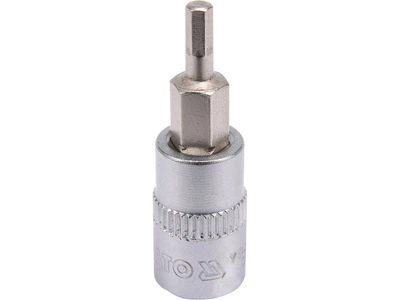 Головка торцева YATO HEX M3 квадрат 1/4" довжина 37 мм YT-04370