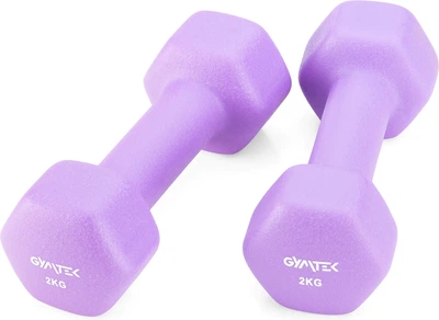 Набір неопренових гантелей Gymtek Hex G-42597 2 х 2 кг Фіолетовий (5905884425978)