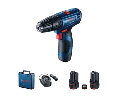 Аккумуляторный дрель-шуруповерт Bosch GSB 120-LI (12В, 10 мм, 30 Нм, 2 Ач) ударный + 2АКБ зарядное устройство кейс (25612)