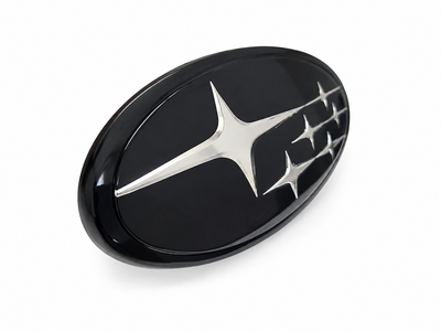 Эмблема Subaru передняя в решетку радиатора 93013AG112 для Legacy Outback 2006–2007 черная с хромом 11,6 ×6см