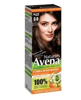 Крем-фарба для волосся Acme Avena Naturals стійка 115 мл 3.0 Темно-каштановий (4823115503206)