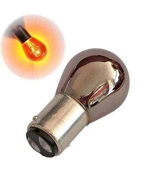 Автомобільна лампа з цоколем 1157 BAY15d P21/5W S25 Chrome Amber Жовта Avtoexpect (00731)