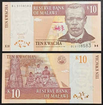 Банкнота Малави 10 квача 2004 г. UNC