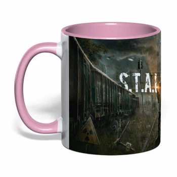 Чашка с печатью "Stalker 2" №2 (цвет розовый) (44583)