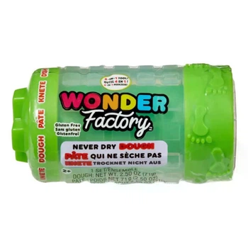 Незастигаюча маса для ліплення Wonder Factory зелена 71 г без глютену м'який пластилін для дітей від 2 років (SKU-286.2)