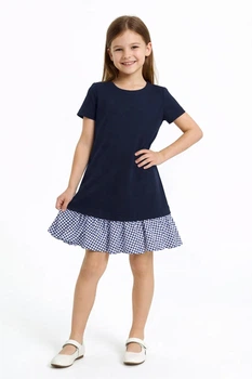 Платье школьное для девочки SLY 204/S/19 синее 134