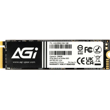 SSD 256Gb AGI AI198 M.2 2280 PCIe Gen 3x4 NVMe TLC, Retail